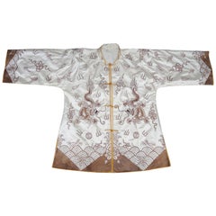 Antique Chinese Silk Gold Embroidered Mandarin Jacket