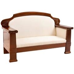 Danish Art Deco Sofa with French Polished Mahogany Frame, circa 1920 8