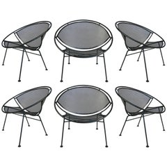 Set of Six Salterini 'Radar' Collection Garden Lounge Chairs