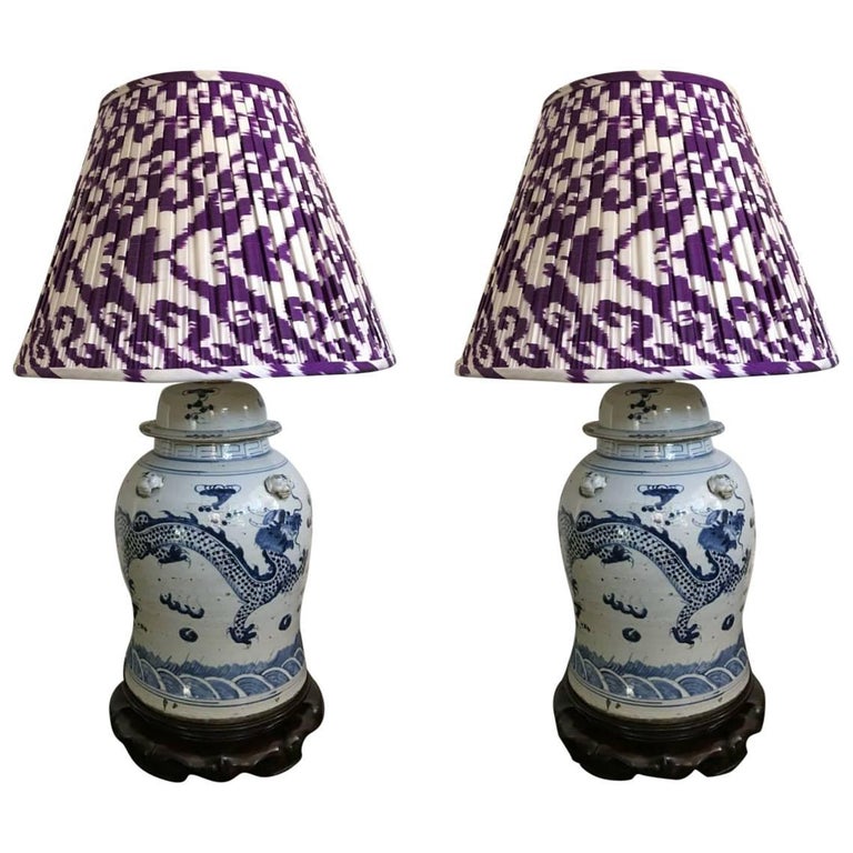 Pair of Ginger Jar Lamps For Sale at 1stDibs