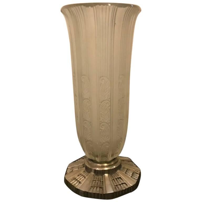 Rare French Art Deco Vase by Hettier & Vincent For Sale