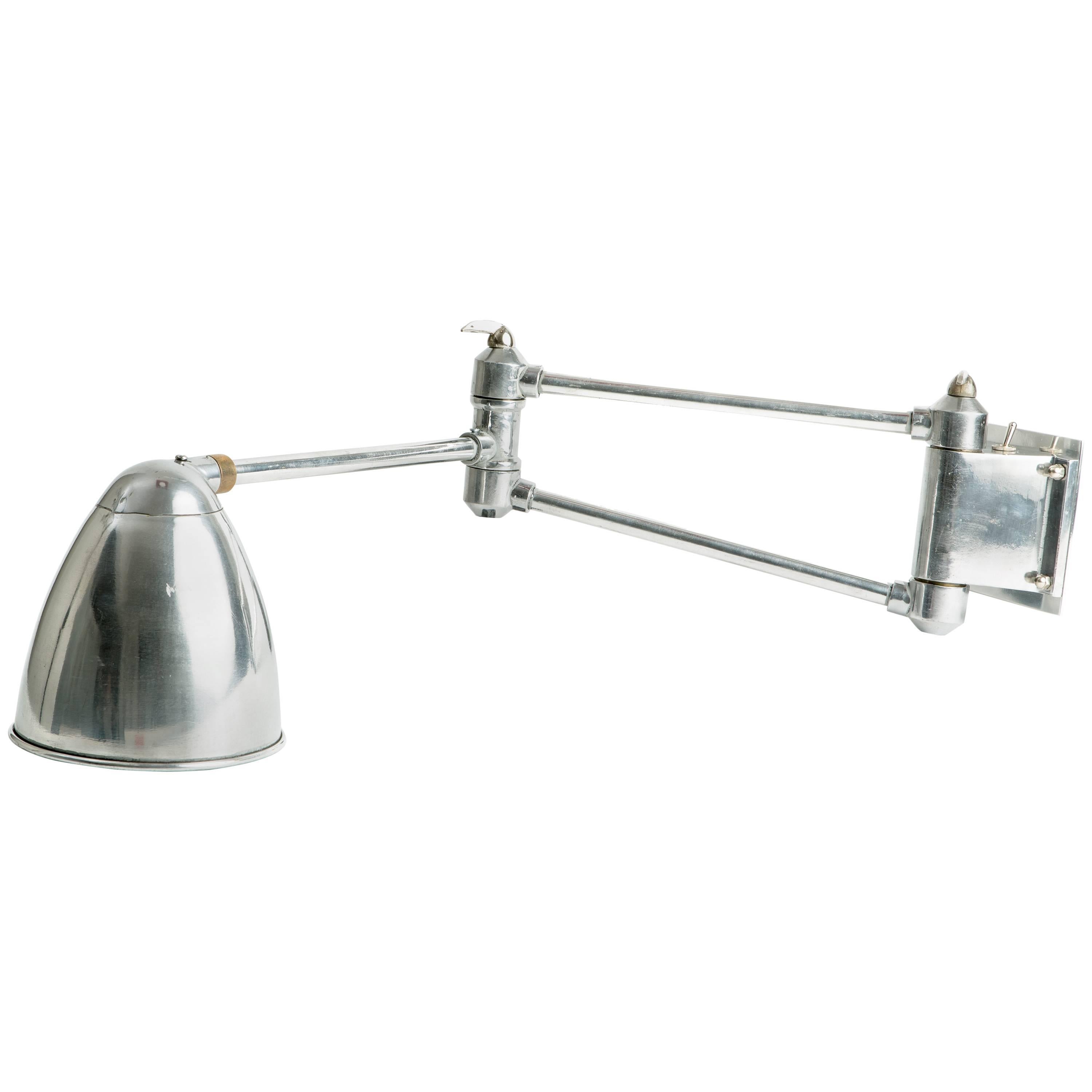 Single Industrial Swing Arm Sconce, France 1950's