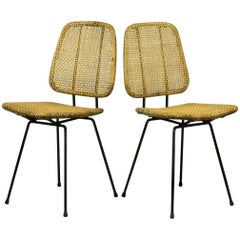 Pair of Elegant Cane Chairs Designed by Dirk Van Sliedregt for Rohé, 1950s