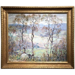 Antique George Loftus Noyes Impressionist Landscape Oil Painting, The Valley