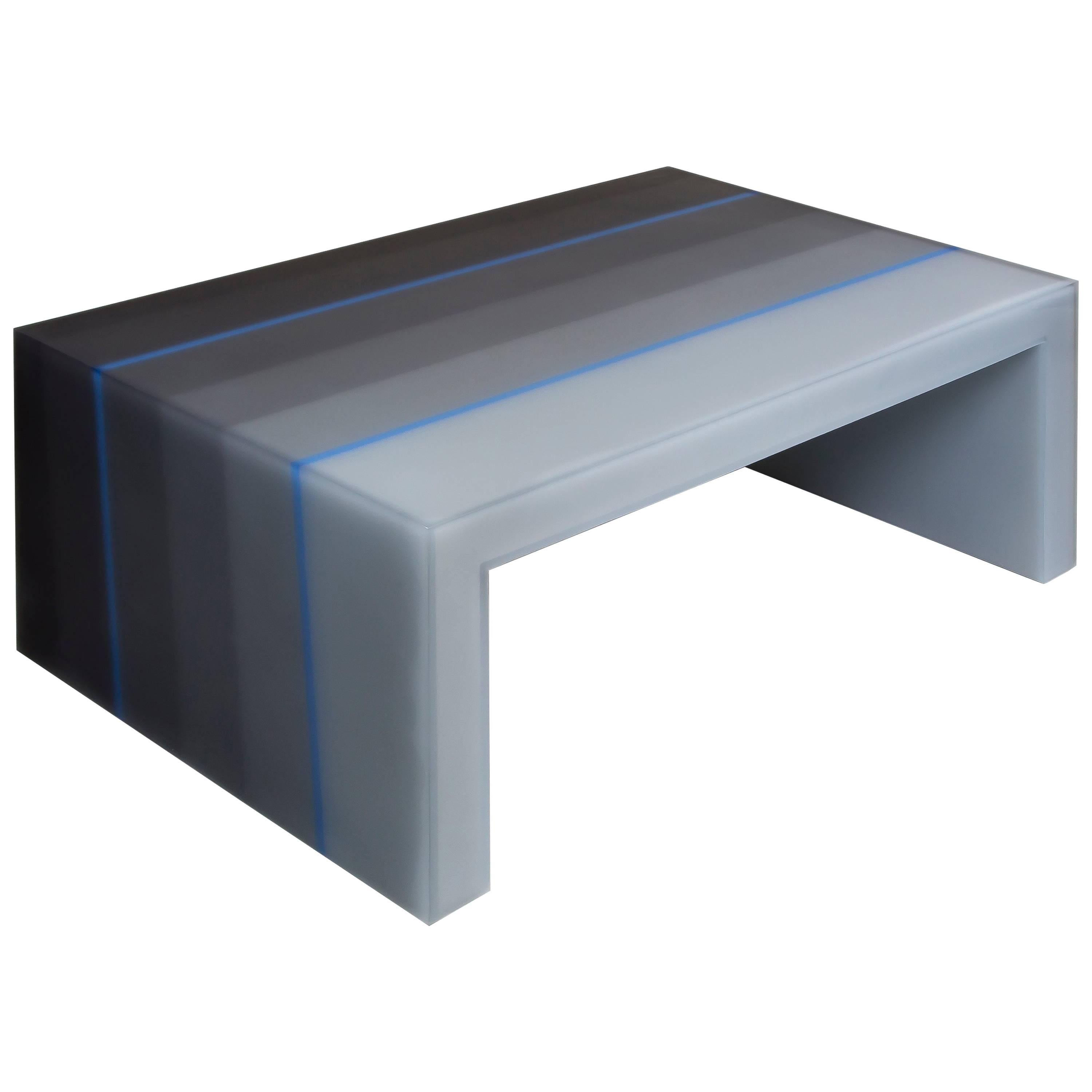  "Coffee Table, Gradient, Gray and Blue Resin", 2017, Facture Studio For Sale