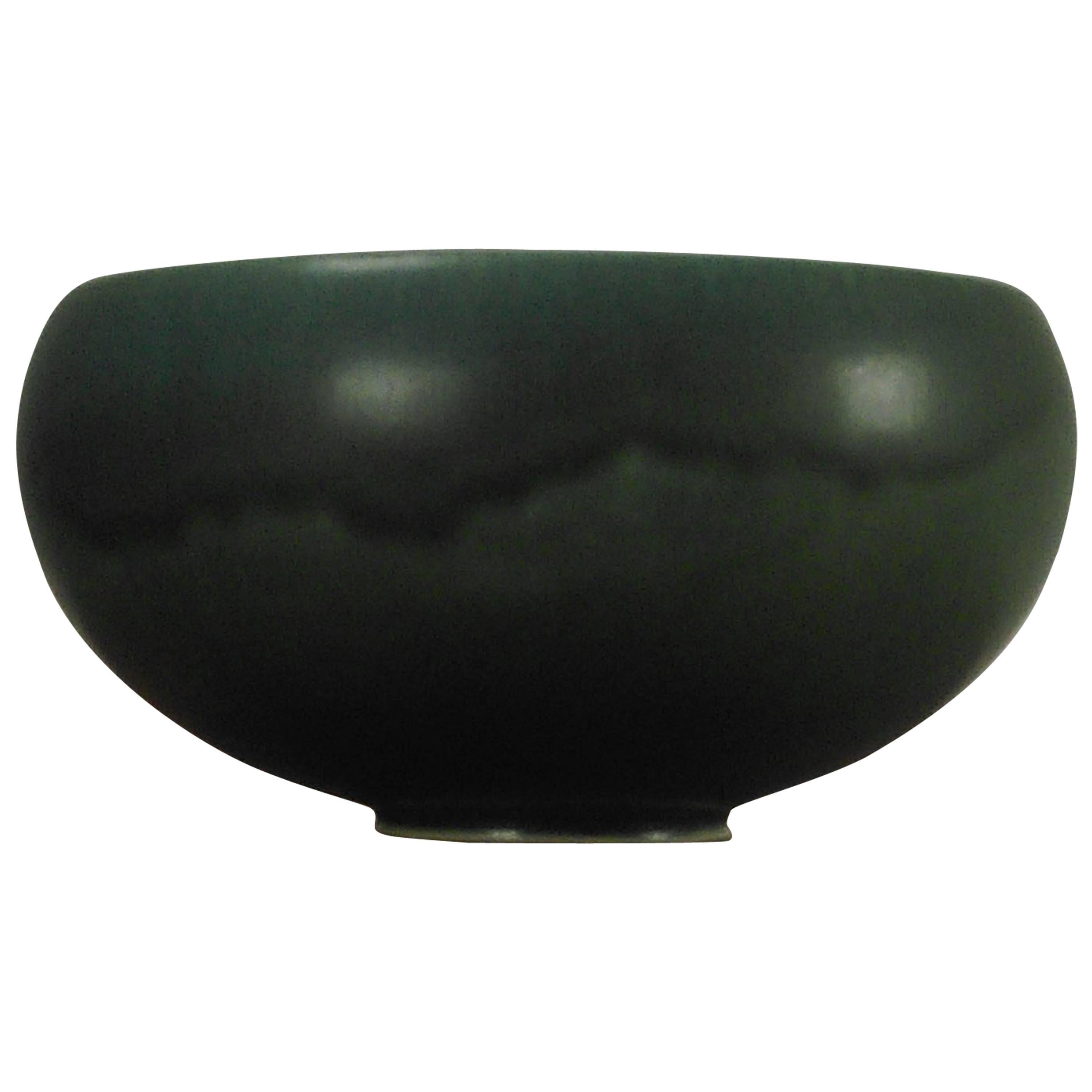 1950s Dan Saxbo Ceramic Bowl with Green Glaze