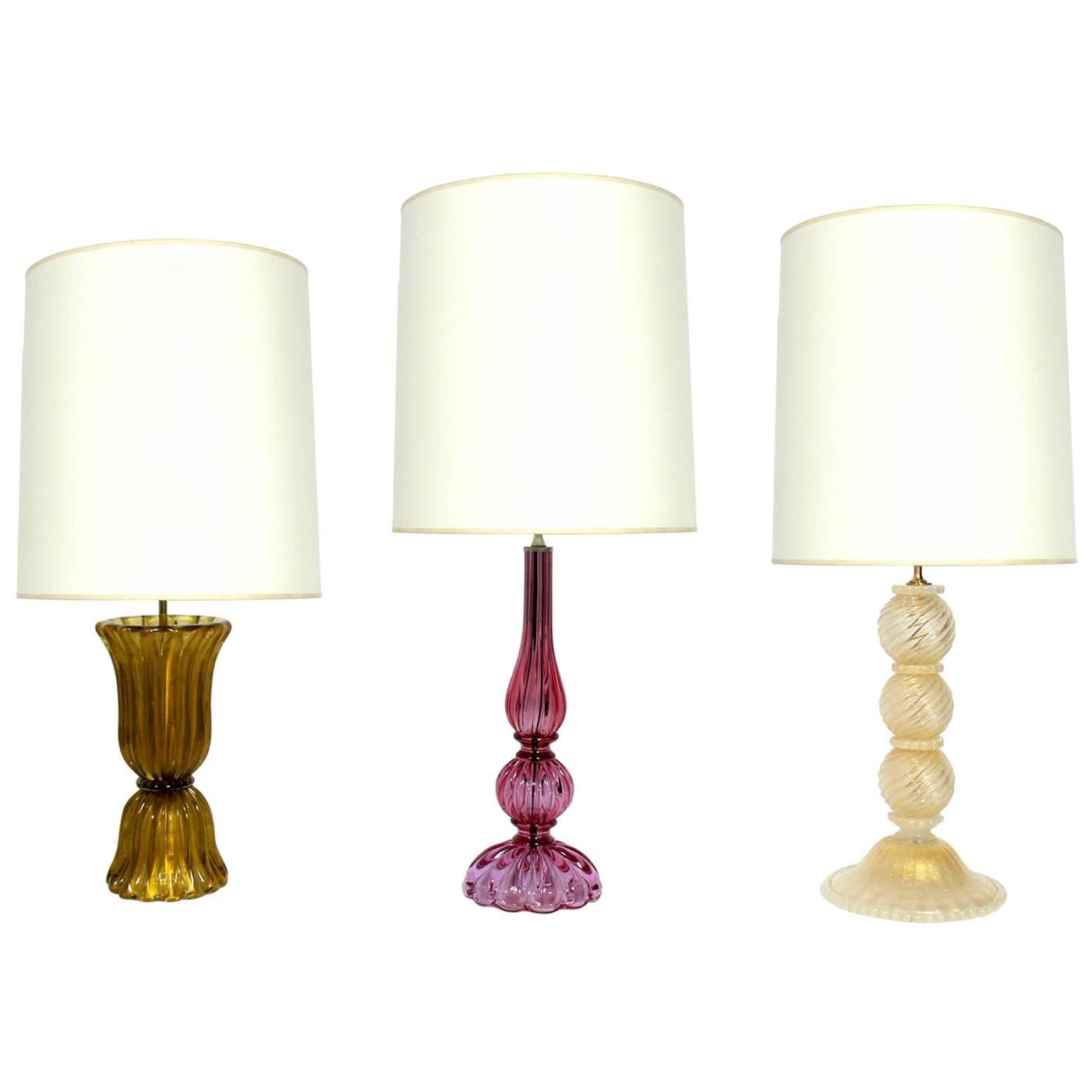 Selection of Murano Glass Lamps for Lorin Marsh 