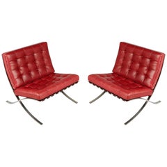 Barcelona Lounge Chairs by Ludwig Mies van der Rohe for Knoll International 1985