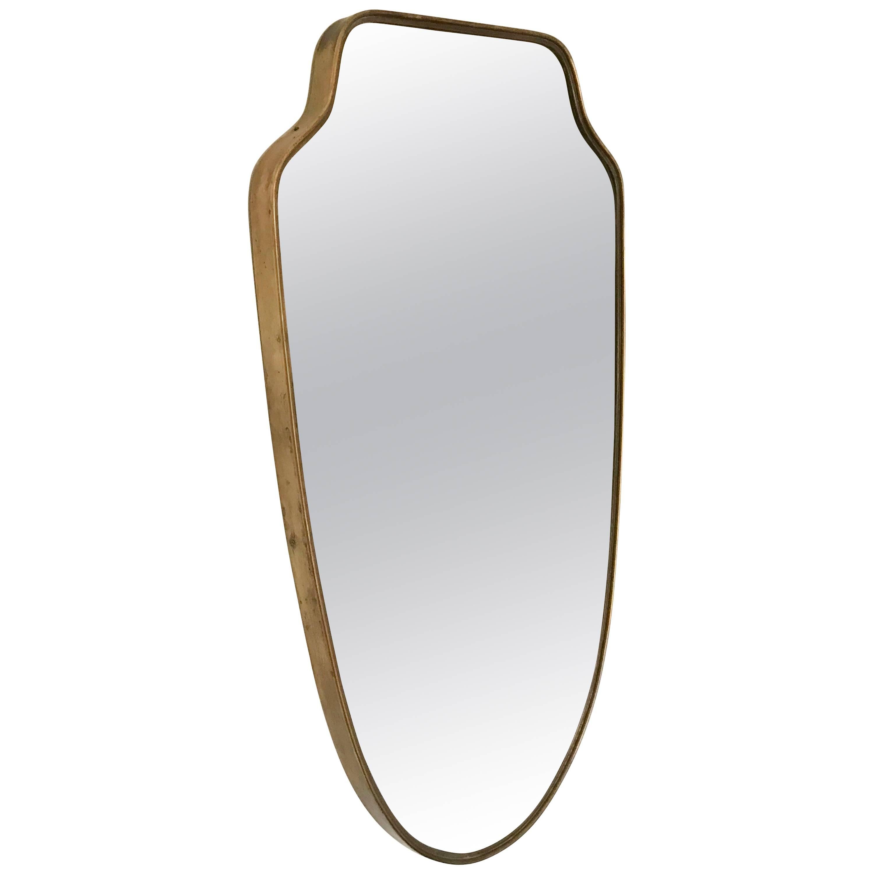 Italian Brass Frame Mirror 