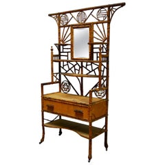 19th Century English Chinoiserie Etagere Dressing Cabinet