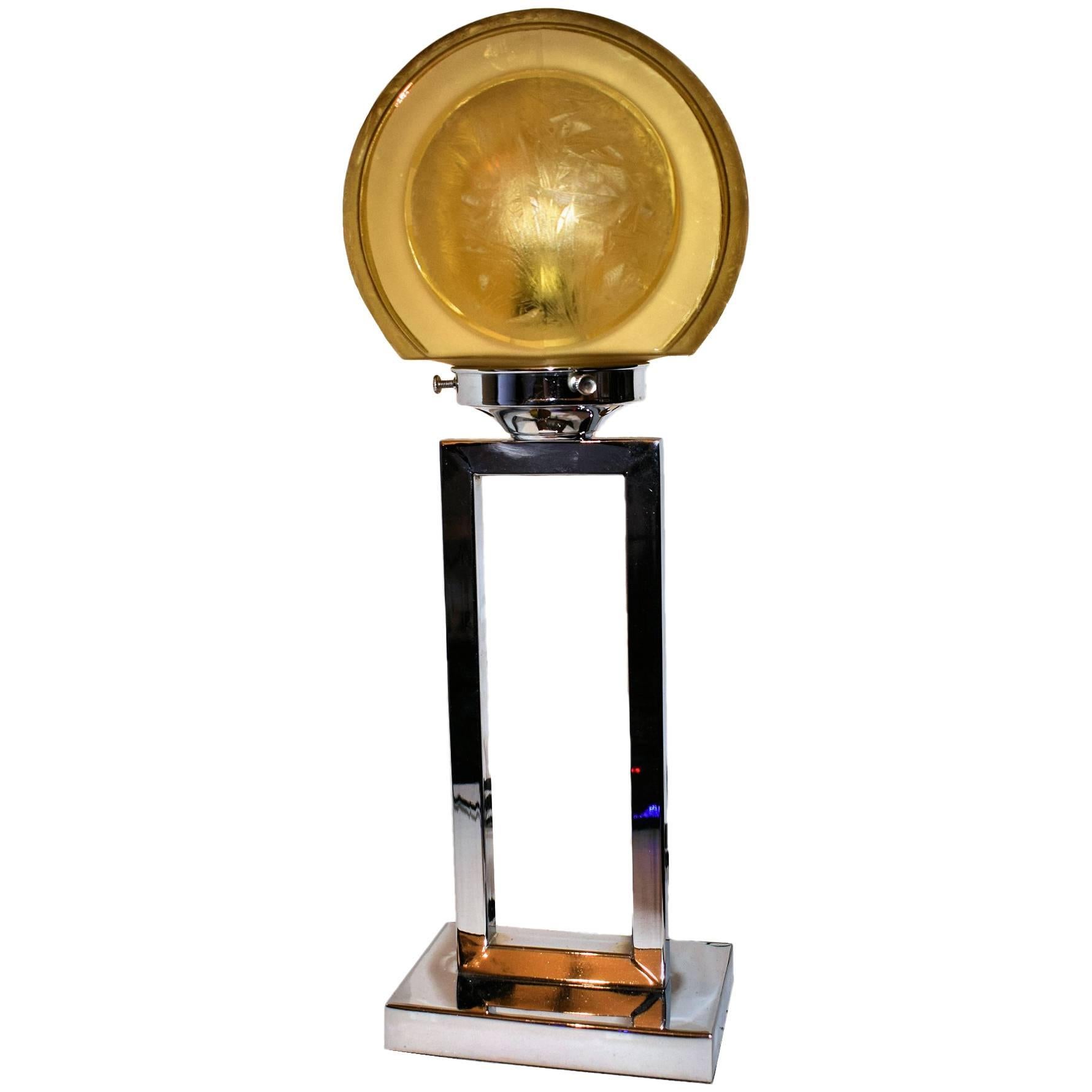 Art Deco Chrome English  Modernist Table Lamp, circa 1930s