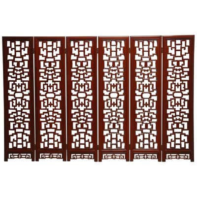 Antique Chinese Carved Screen, Clover Pattern For Sale at 1stDibs ...
