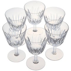Set of Six Baccarat Crystal 'Lorraine' Pattern Red Wine Glasses, circa 1950s