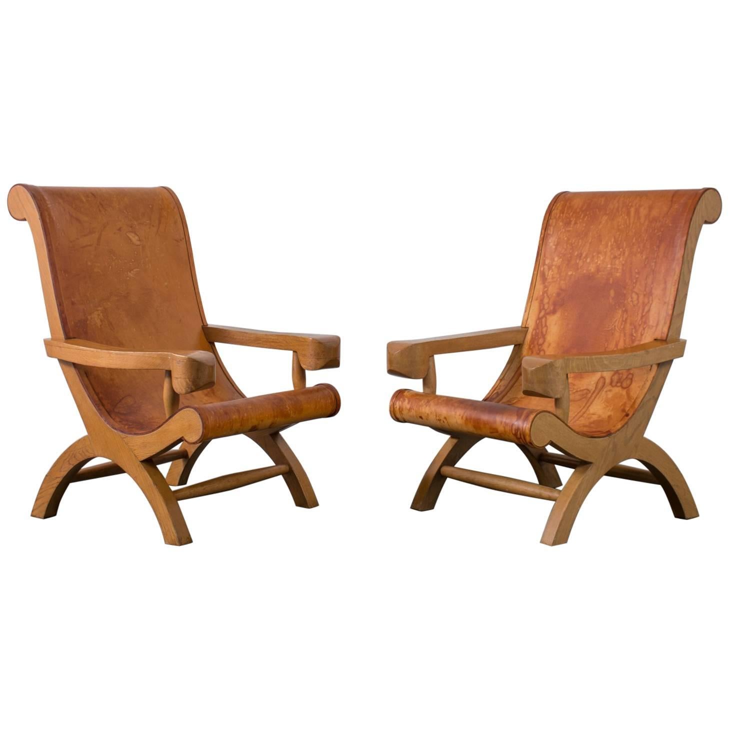 Clara Porset Butaque Chairs Attributed to Clara Porset, México, 1940s