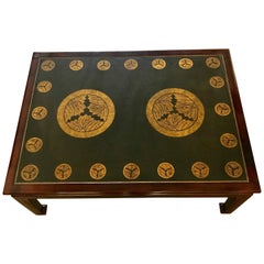 Coffee Table with Antique Japanese Crests