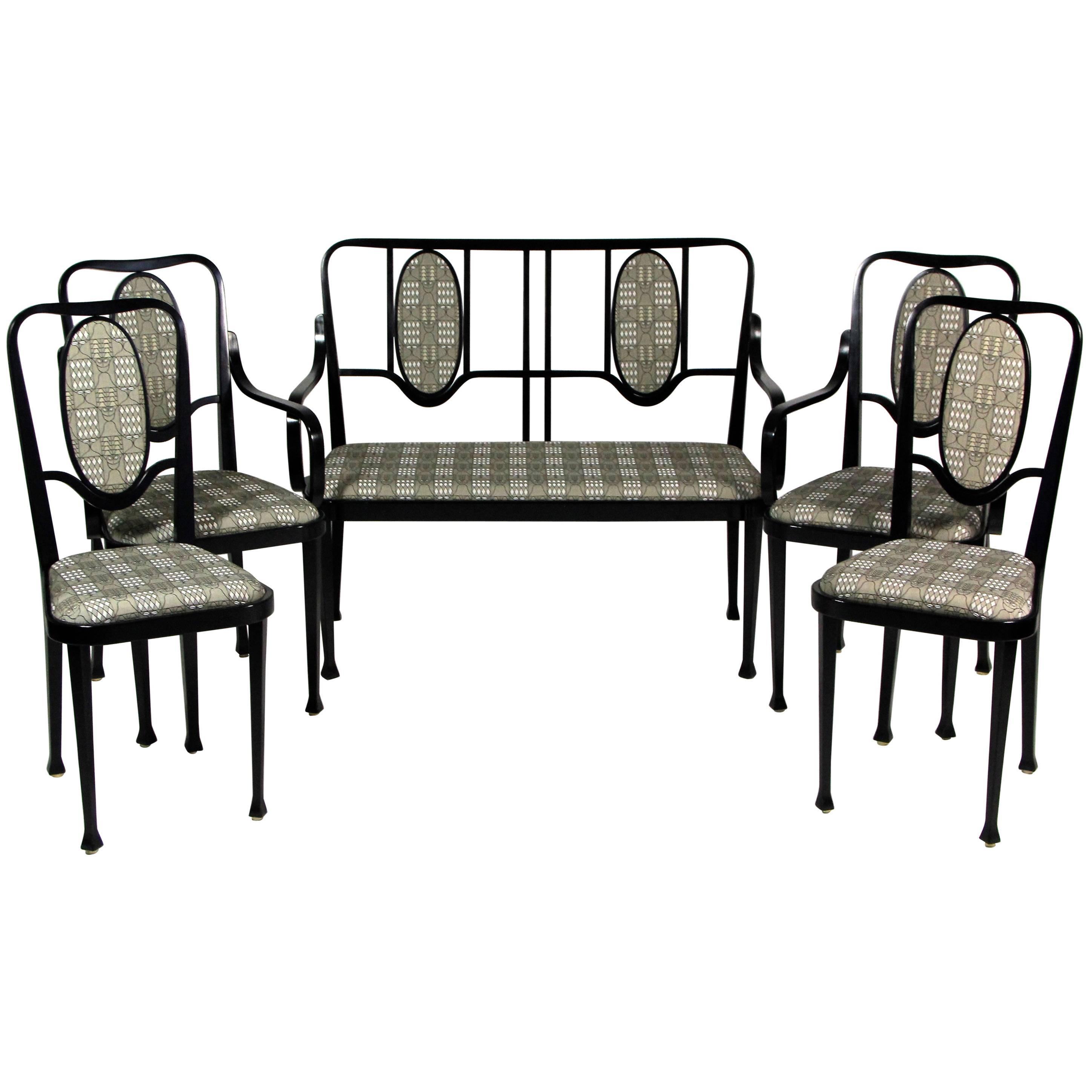 Art Nouveau Style Seating Group by Thonet, Vienna circa 1980