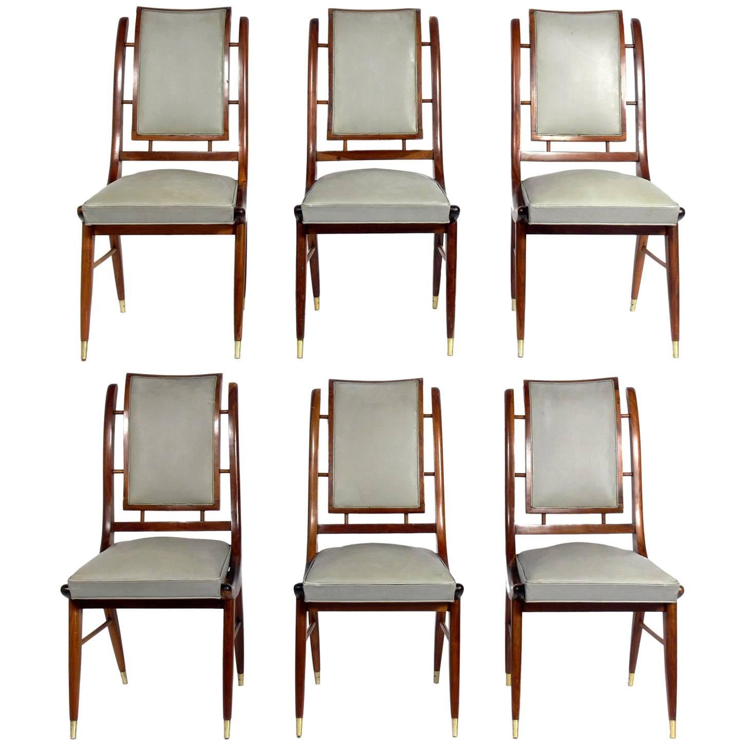 Set of Six Italian Midcentury Dining Chairs
