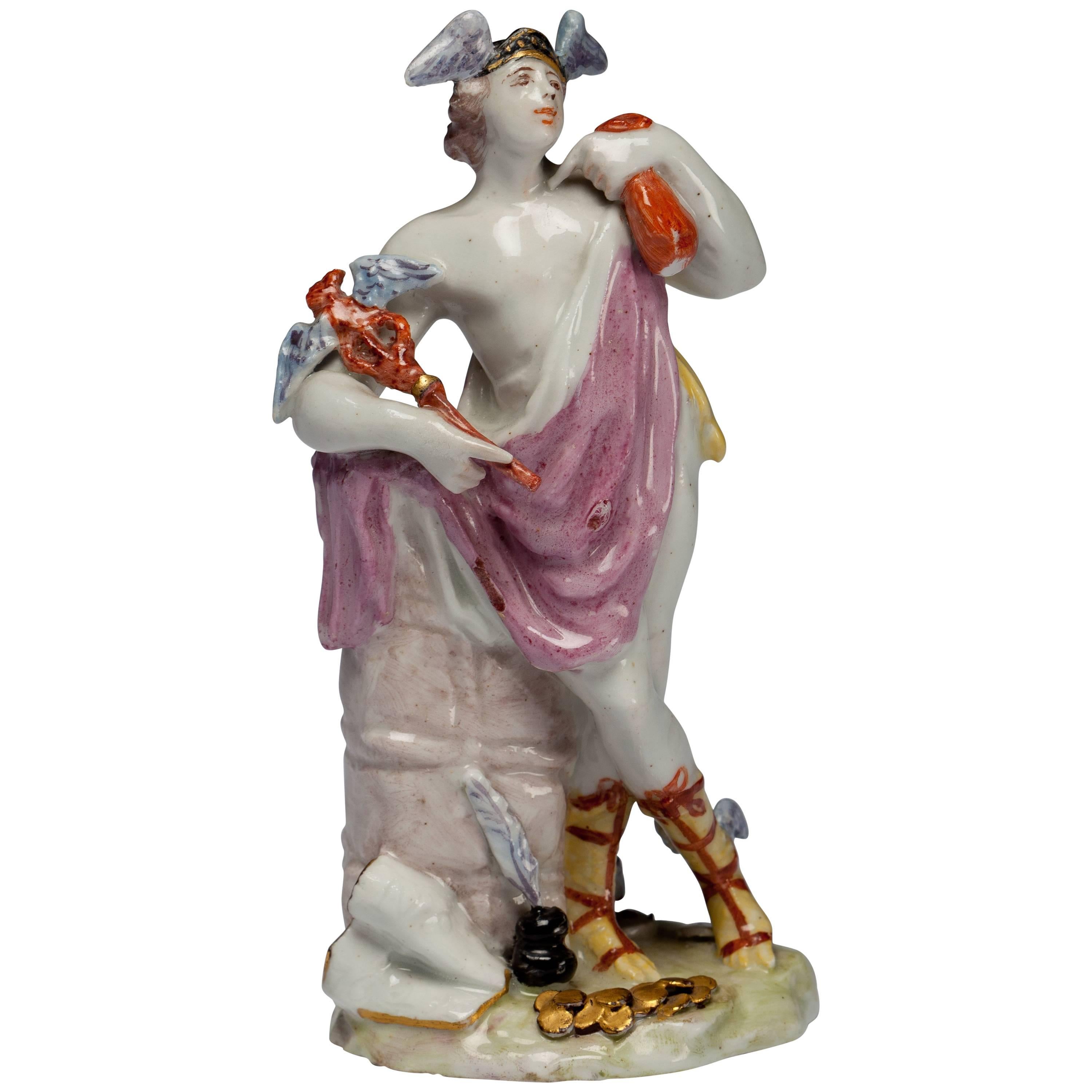 Figure, Mercury, Bow Porcelain, circa 1748 For Sale