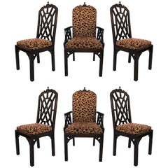 Six Chinese Chippendale Dining Chairs