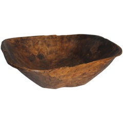 18th Century Hand-Carved American Wood Bowl