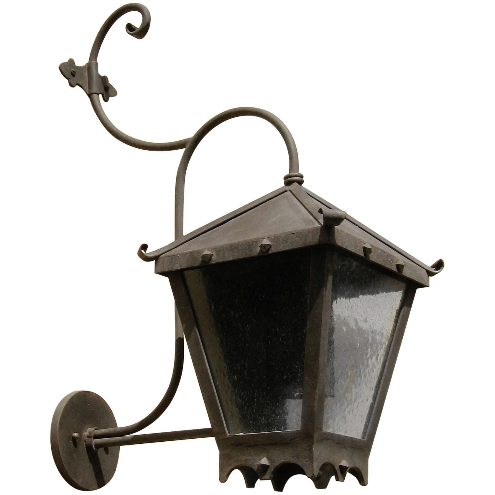 Strapped Iron Exterior Fixture For Sale