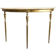 Italian Brass and Marble Console