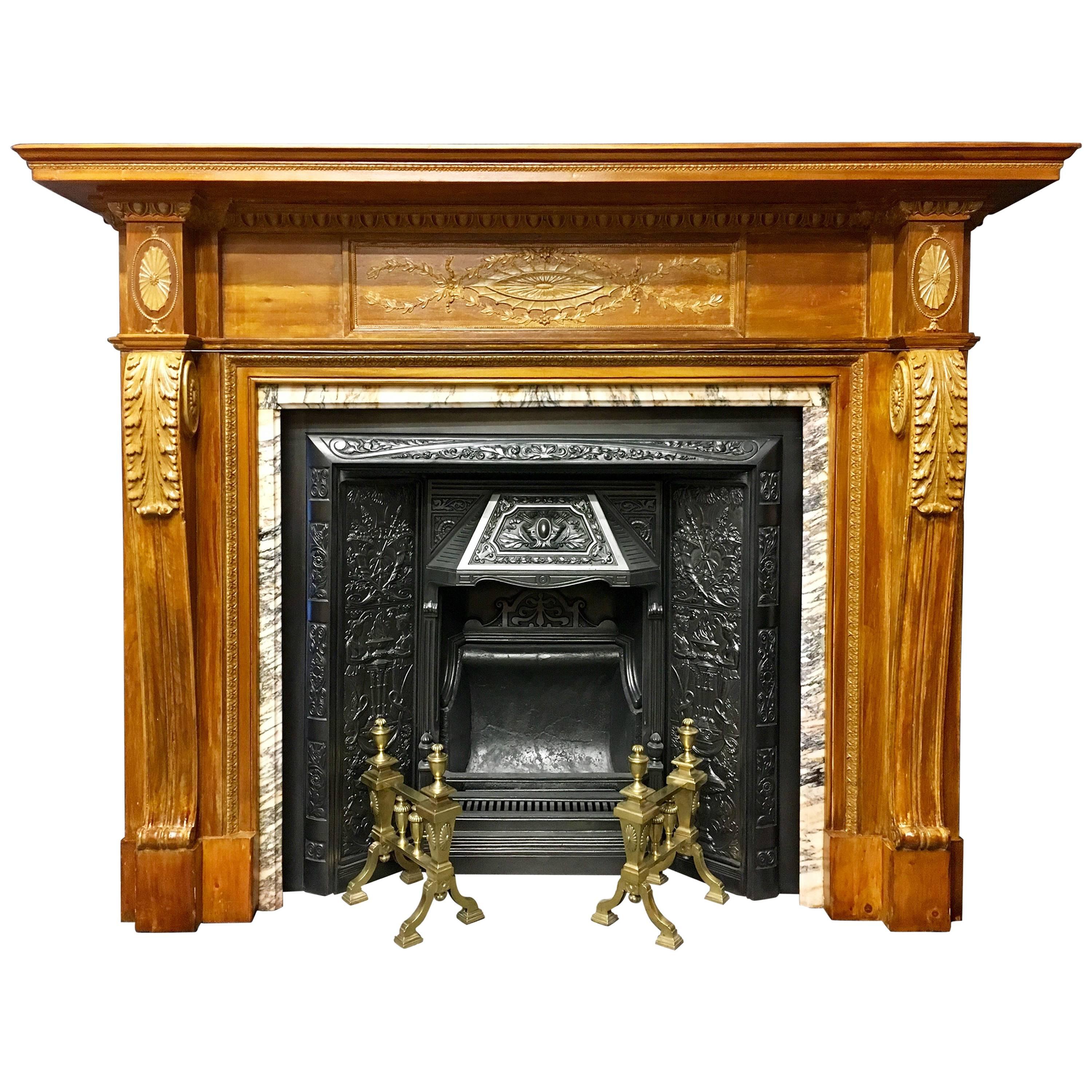 Stainless Steel and Brass Fireplace Surround For Sale at 1stdibs