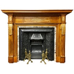 Victorian Pine and Gesso Fireplace Surround