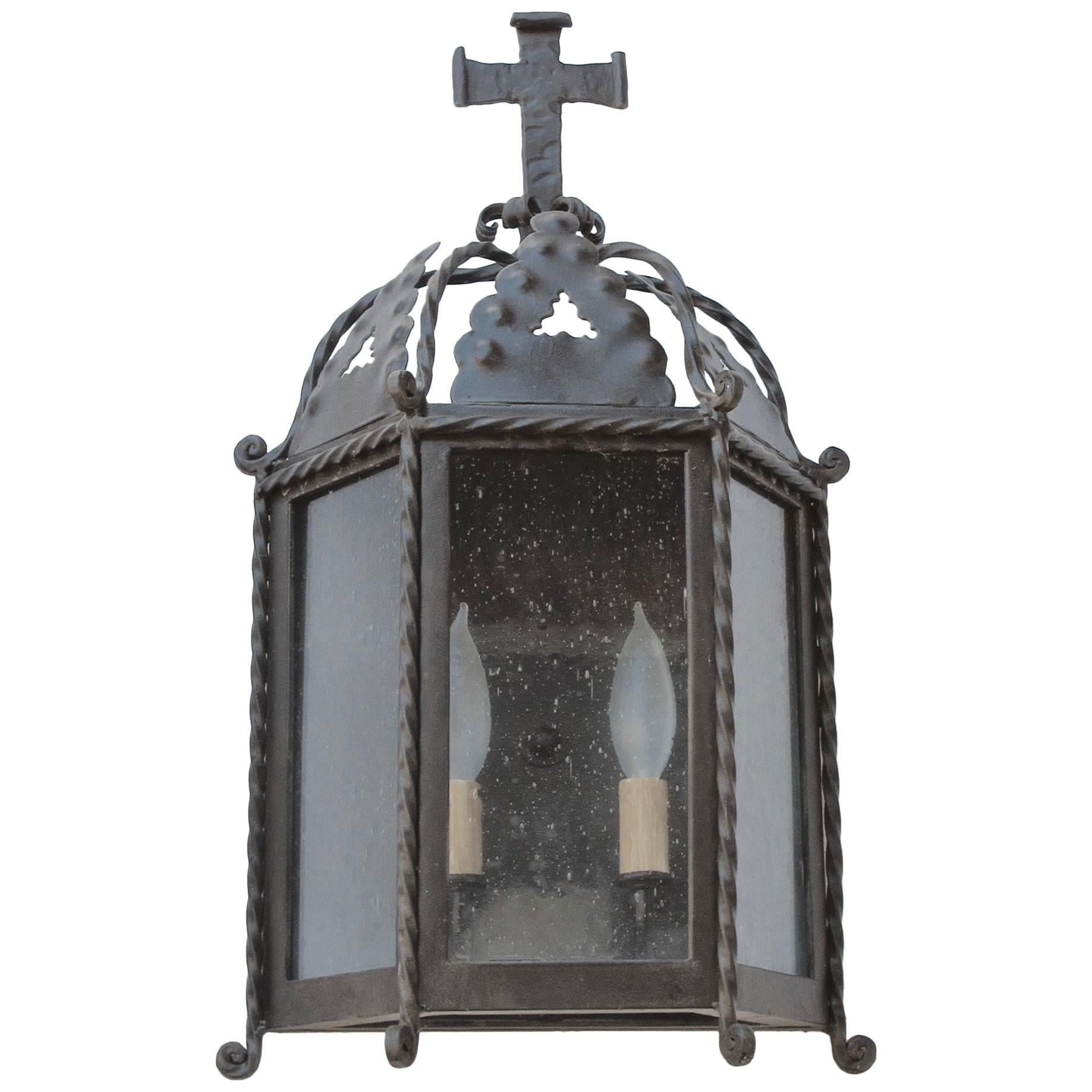 Exterior Iron Wall Mount with Cross For Sale