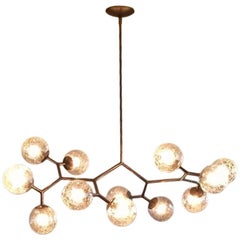 12-Light Vintage Glass Branching Chandelier