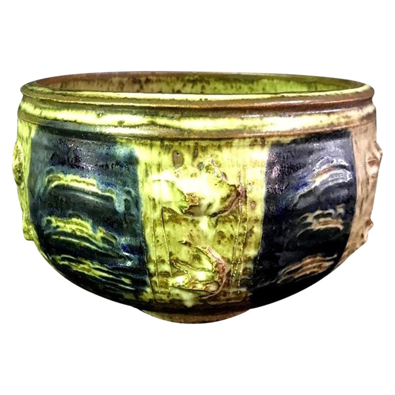 Otto and Vivika Heino Signed Midcentury Large Hand Thrown Ceramic Pottery Bowl