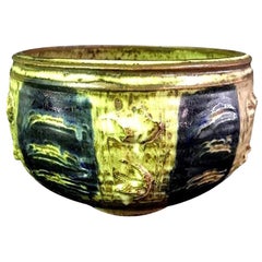 Cuenco grande de California Studio Pottery de mediados de siglo firmado por Otto and Vivika Heino
