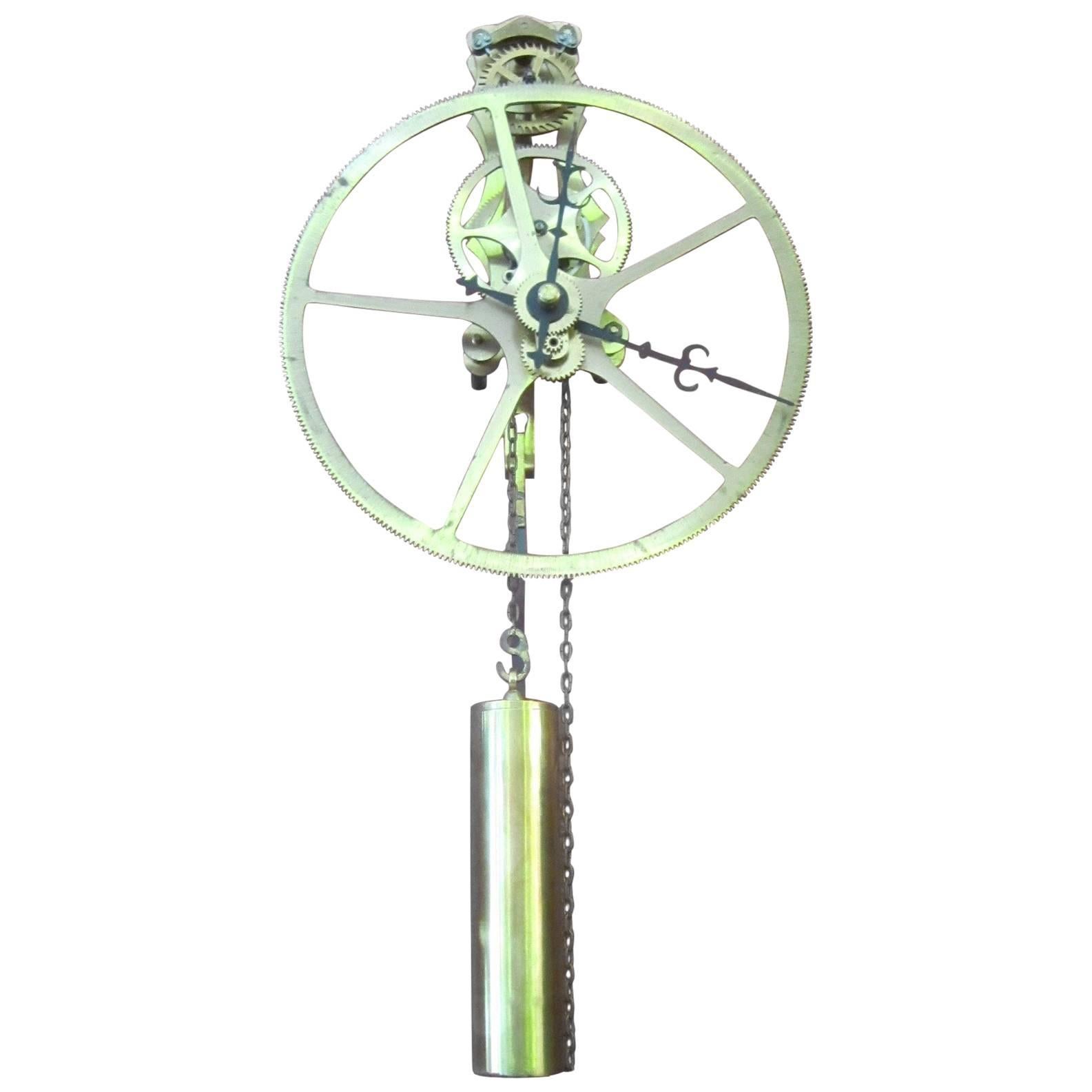 Planetary Gearing / Skeleton Brass Wall Clock