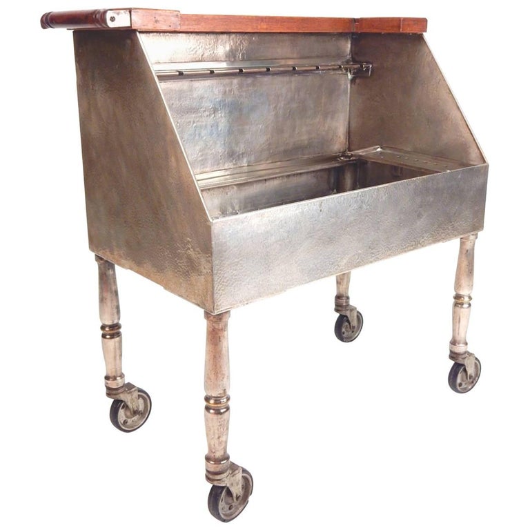 1920s Joseph Heinrichs Hammered Silver Champagne Service Wet Bar