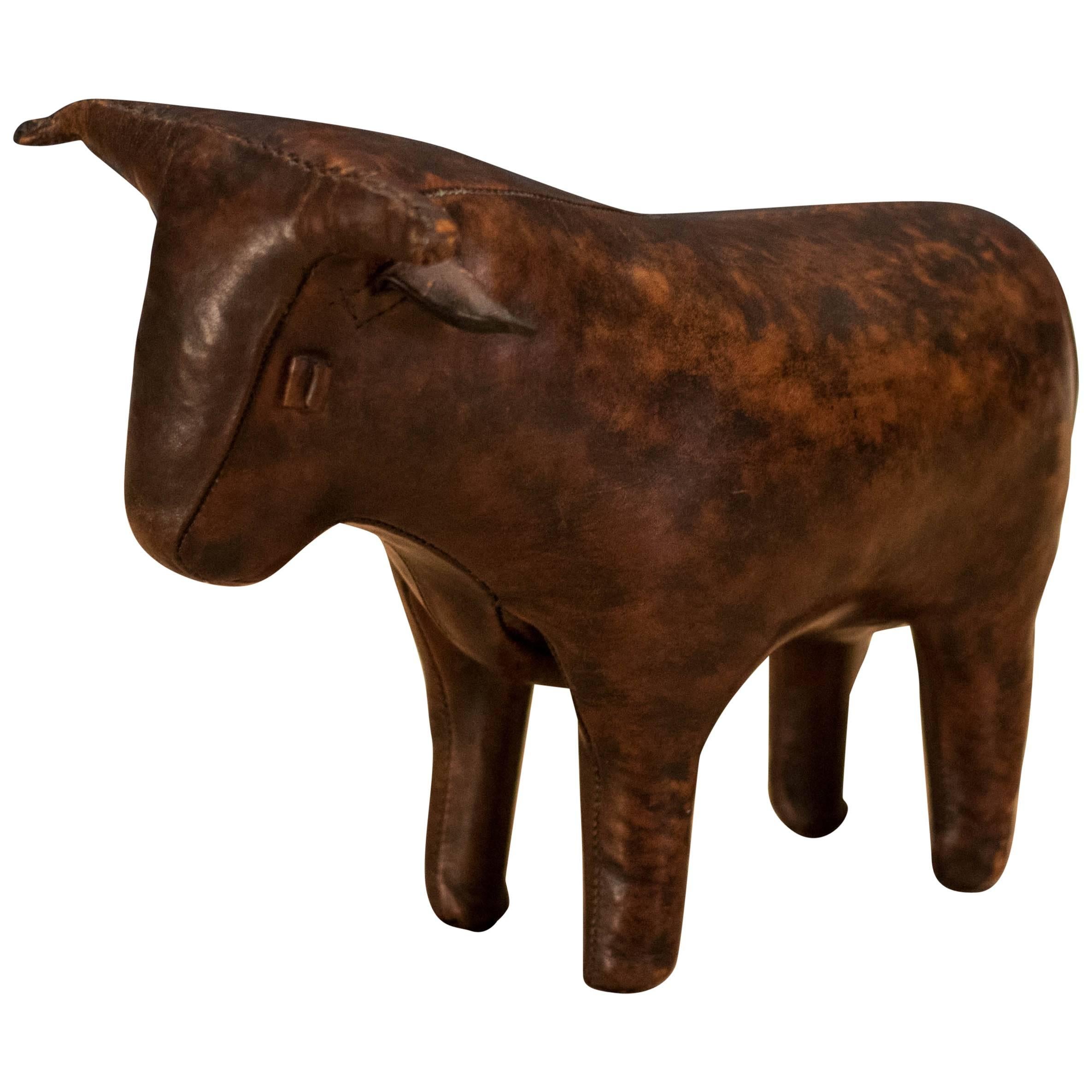 Mid Century Abercrombie & Fitch Leather Bull by Dimitri Omersa