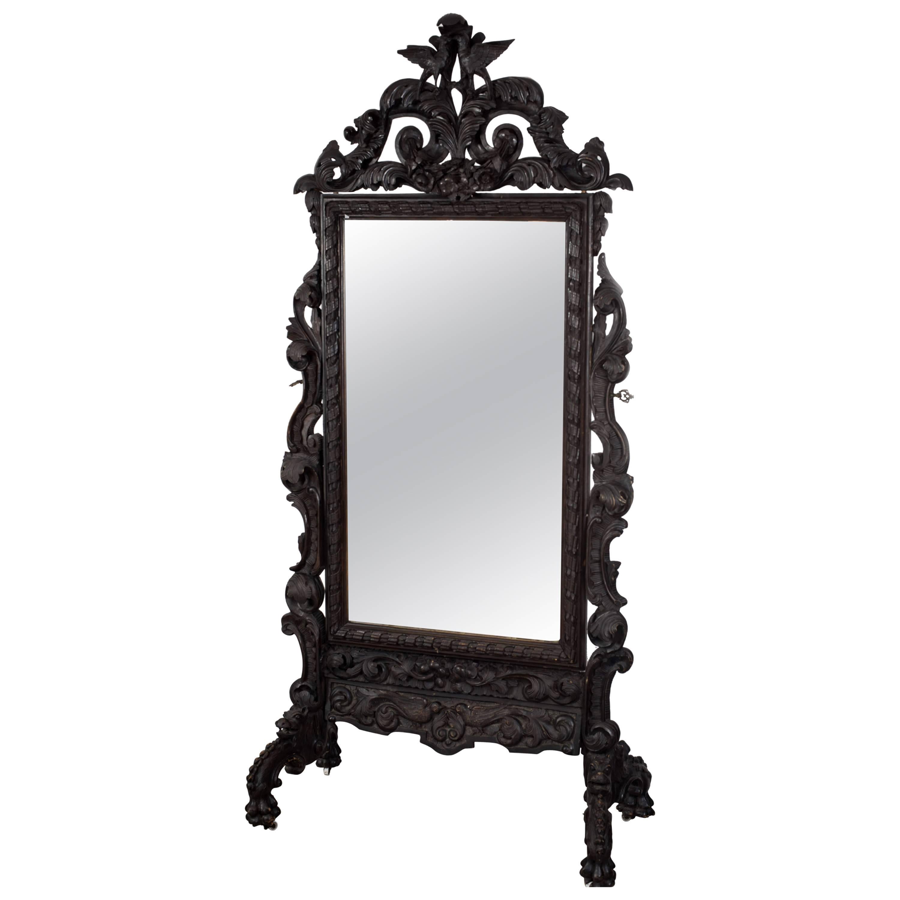 Fine Baroque Psiche Mirror, Budapest, 1840s