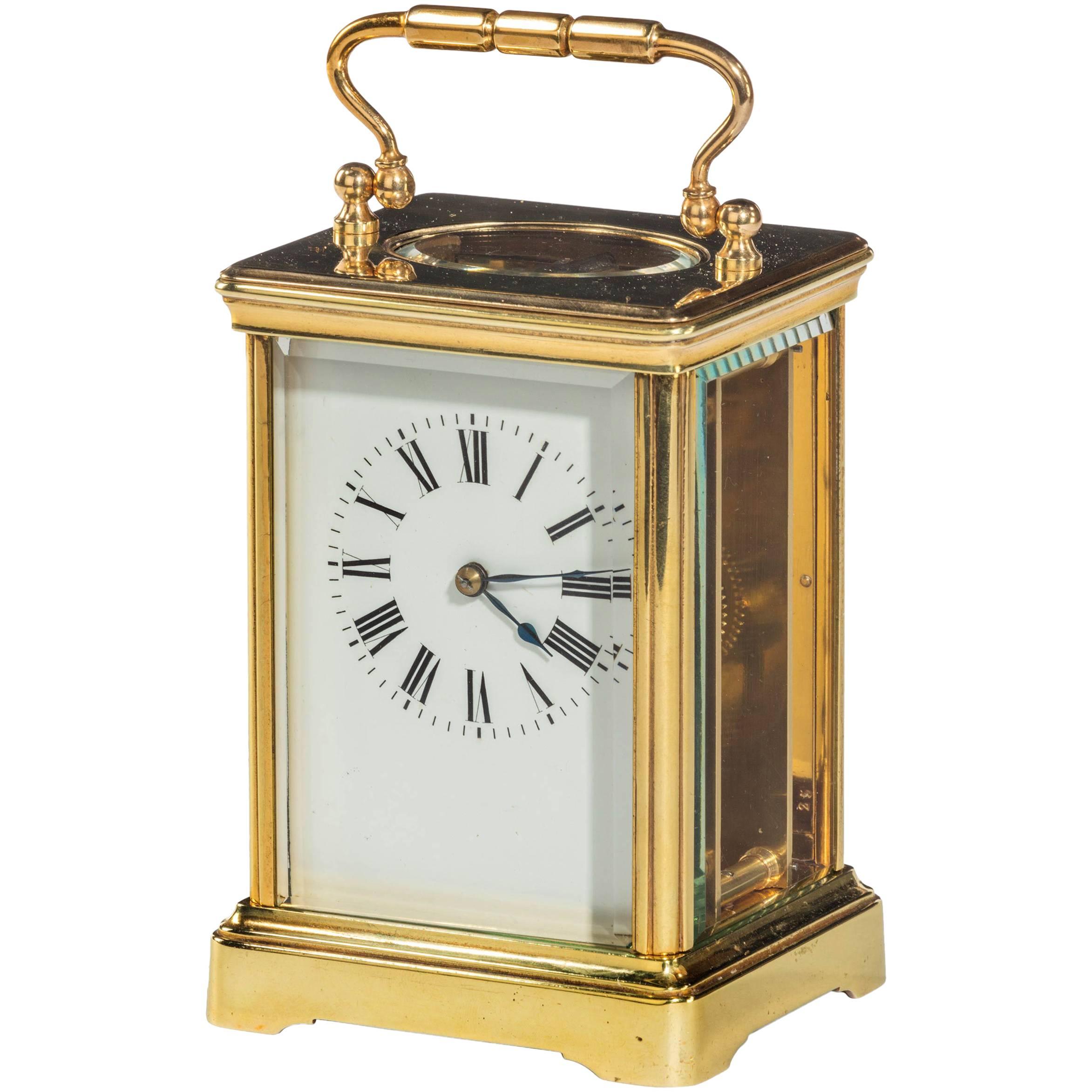 Brass Carriage Timepiece, Unsigned, 20th Century