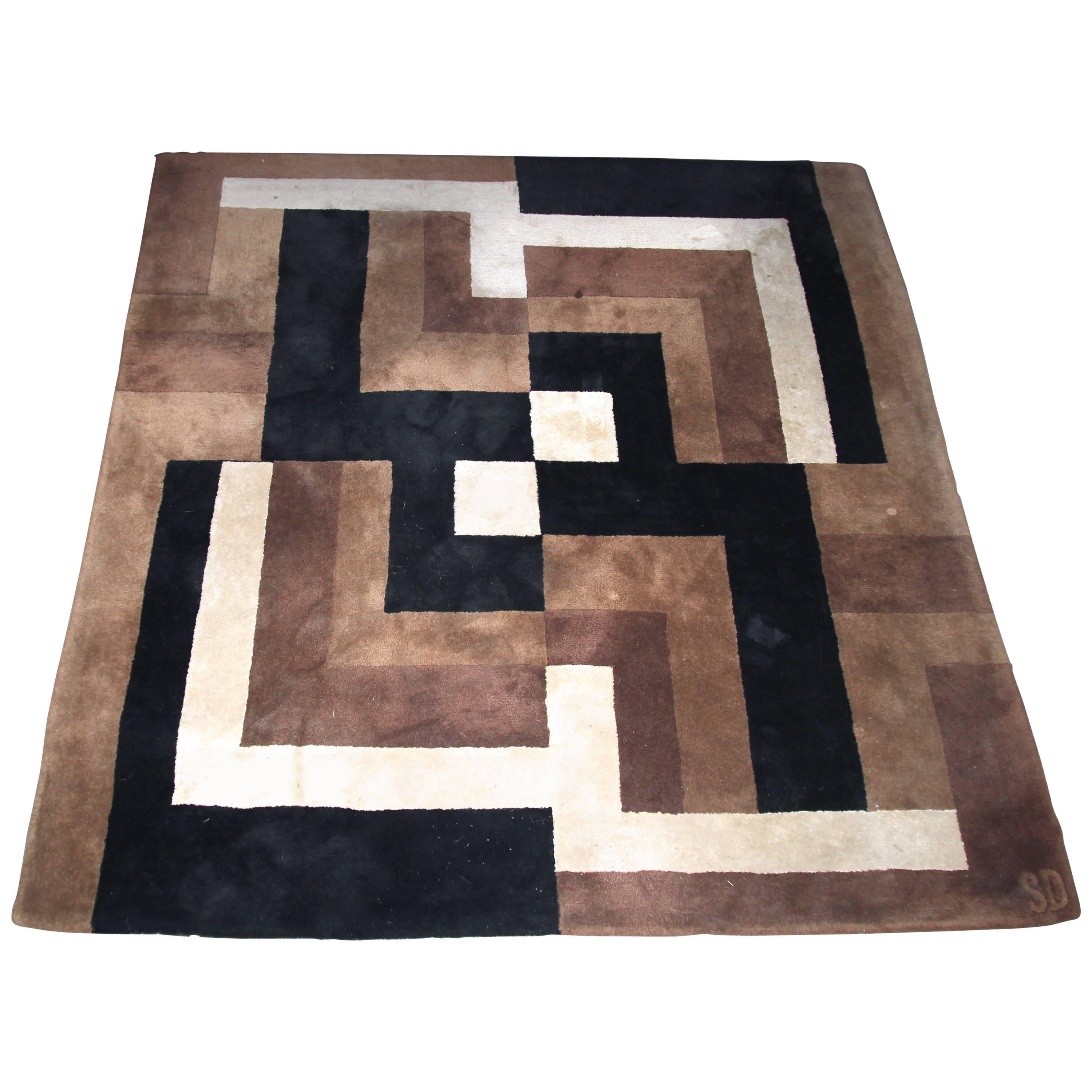 Sonia Delaunay, Composition 1925 Carpet, Wool, Signed, circa, France