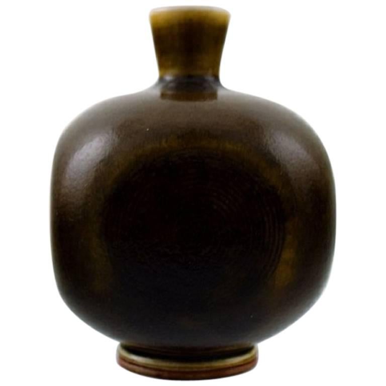 Berndt Friberg Studio Ceramic Vase, Modern Swedish Design, Unique, Handmade