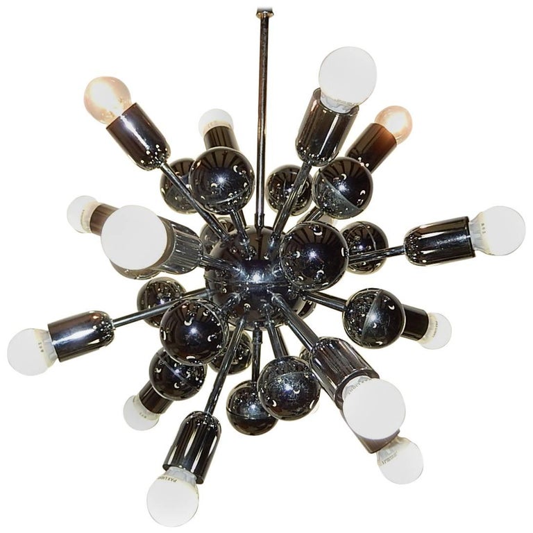 Midcentury Chrome Sixteen Light Sputnik Ball Chandelier For At Midcentury Chrome Sixteen Light Sputnik Ball Chandelier For