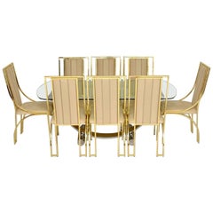 1970s Italian Vintage Dining Table and eight Chairs by Renato Zevi