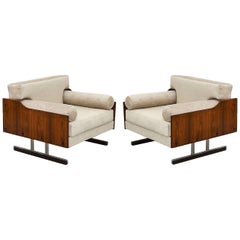 Pair of Armchairs in Jacarandá Rosewood, Brazilian Midcentury