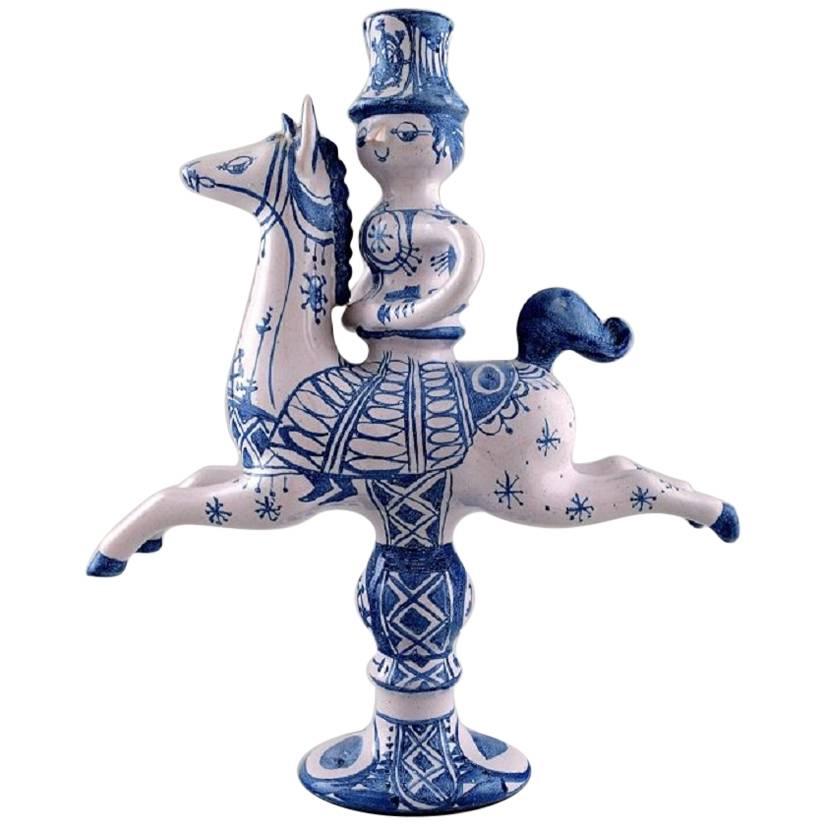 Bjorn Wiinblad Figurine from the Blue House, Figure/Candlestick Rider on Horse