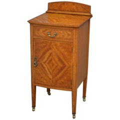 Edwardian Satinwood Bedside Cabinet