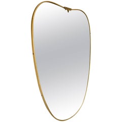 Italian Brass Frame Mirror, circa 1950s