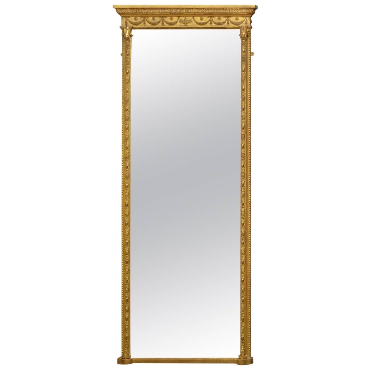 Elegant Victorian Full Length Giltwood Mirror