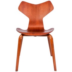 Arne Jacobsen Teak Grand Prix Chair Model 3130 by Fritz Hansen