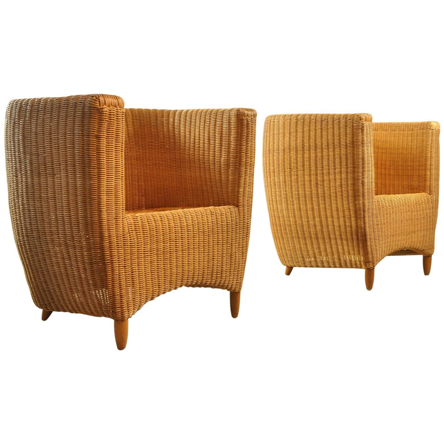 Pair of 1970s Rattan Chairs
