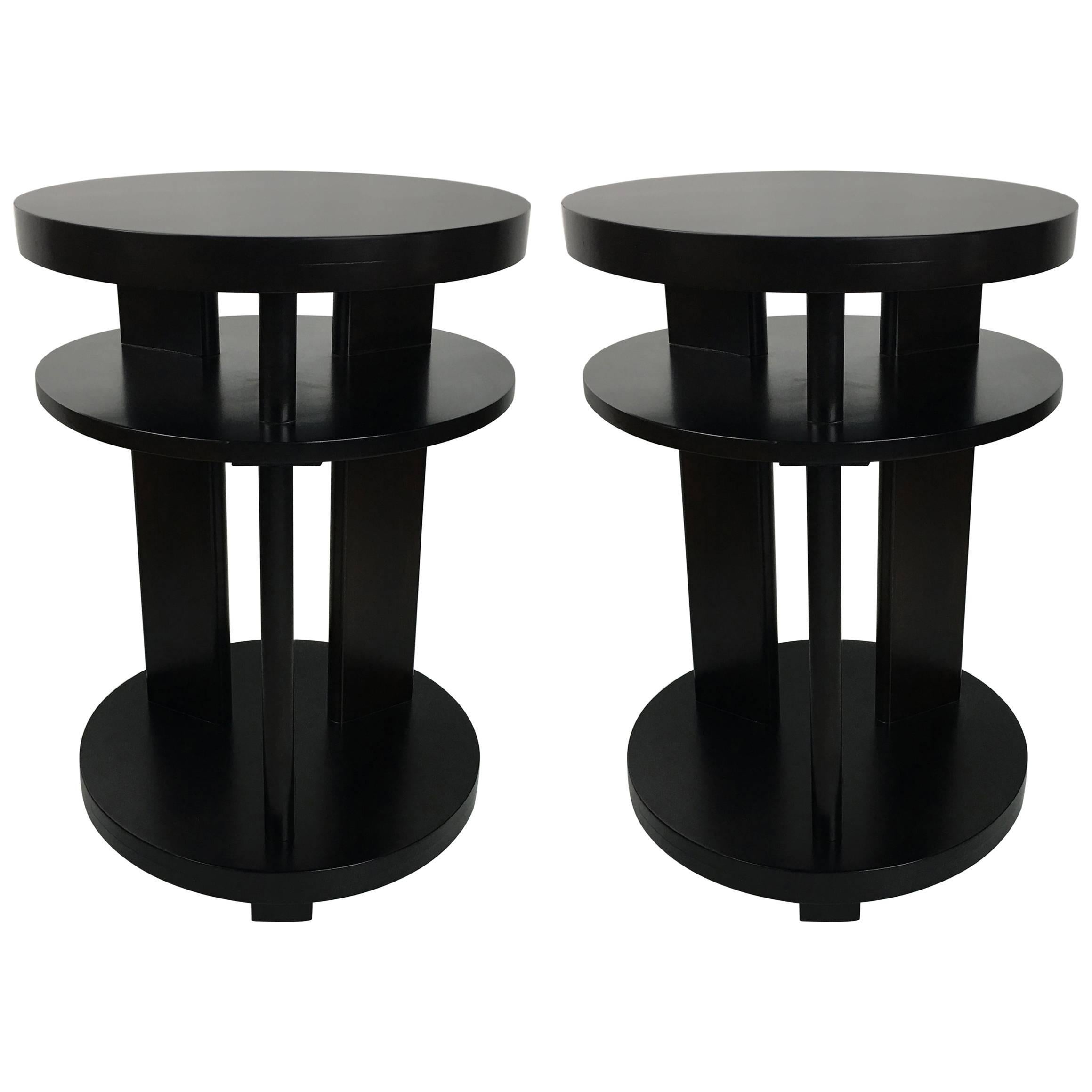 Pair of Ebonized Mahogany Side Tables by Paul Laszlo