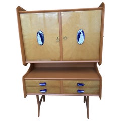 Vintage Cabinet Sideboard Credenza Style Ico Parisi 1950 Richard Ginori Handles